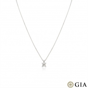 Platinum Princess Cut Diamond Pendant 0.57ct G/VS1